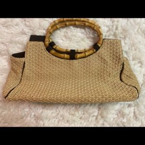 Vintage SAK purse with bamboo handles.